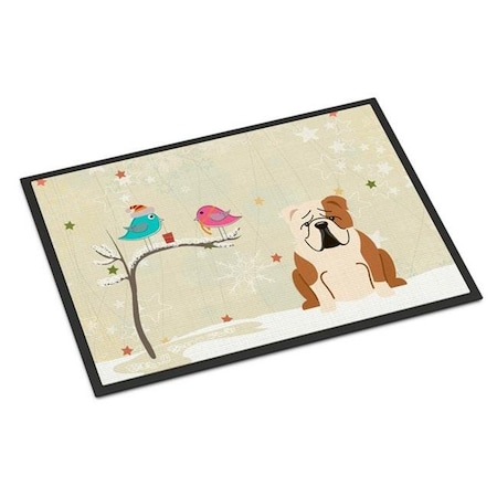 Carolines Treasures Carolines Treasures BB2597MAT Christmas Presents Between Friends English Bulldog Fawn White Indoor or Outdoor Mat; 18 x 0.25 x 27 in. BB2597MAT
